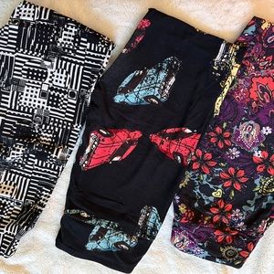 Gently Used LuLaRoe OS Leggings Lot of 3